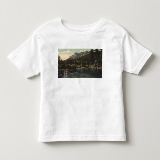 Uitzicht van de Crags, Castle Rock Kinder Shirts (Voorkant)