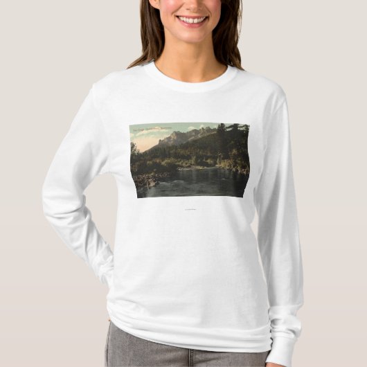 Uitzicht van de Crags, Castle Rock T-shirt (Voorkant)