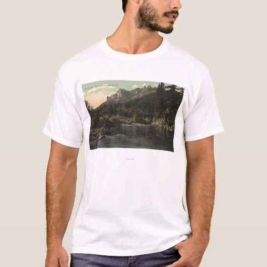 Uitzicht van de Crags, Castle Rock T-shirt (Voorkant)