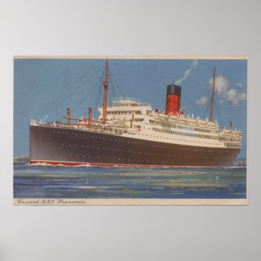 Uitzicht van de Cunard R.M.L. Franconia Poster (Voorkant)