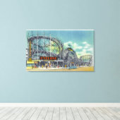 Uitzicht van de Cyclone-achtbaan # 2 Canvas Afdruk (Insitu (Houten vloer))