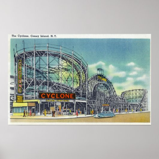 Uitzicht van de Cyclone-achtbaan # 2 Poster (Voorkant)