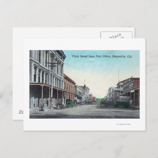 Uitzicht van de Derde Straat van de Post Kantoor Briefkaart (Voorkant / Achterkant)