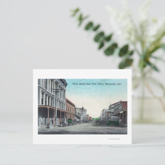 Uitzicht van de Derde Straat van de Post Kantoor Briefkaart (Staand voorkant)