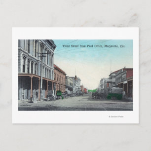 Uitzicht van de Derde Straat van de Post Kantoor Briefkaart