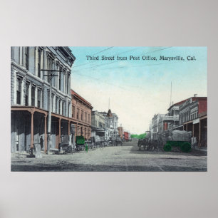 Uitzicht van de Derde Straat van de Post Kantoor Poster