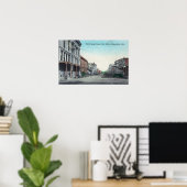 Uitzicht van de Derde Straat van de Post Kantoor Poster (Thuiskantoor)