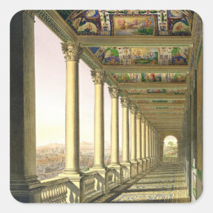 Uitzicht van de derde verdieping Loggia in het Vat Vierkante Sticker