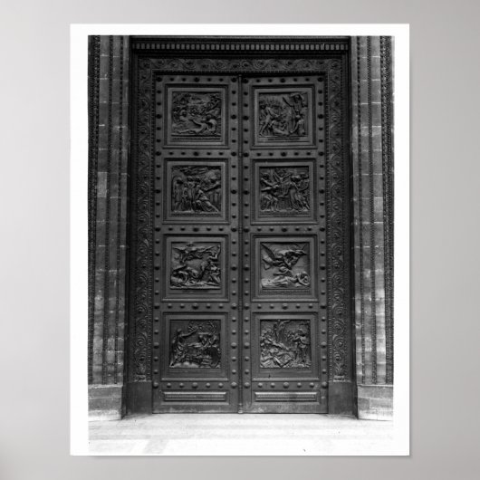 Uitzicht van de deur van La Madeleine Poster (Voorkant)