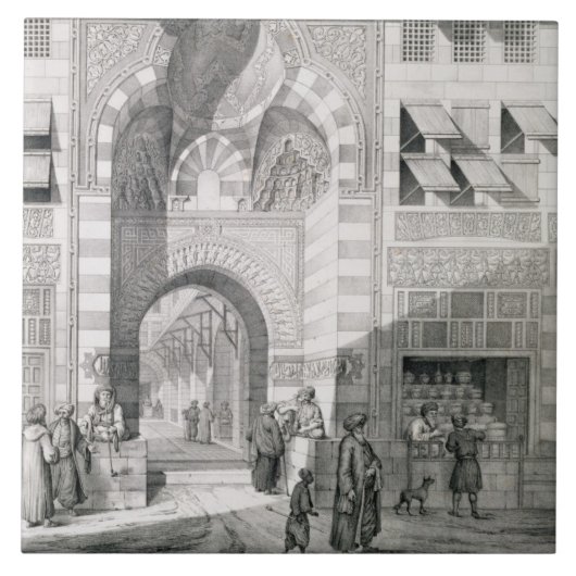 Uitzicht van de deur van Okal Kaid-Bey uit 'Monume Tegeltje (Voorkant)