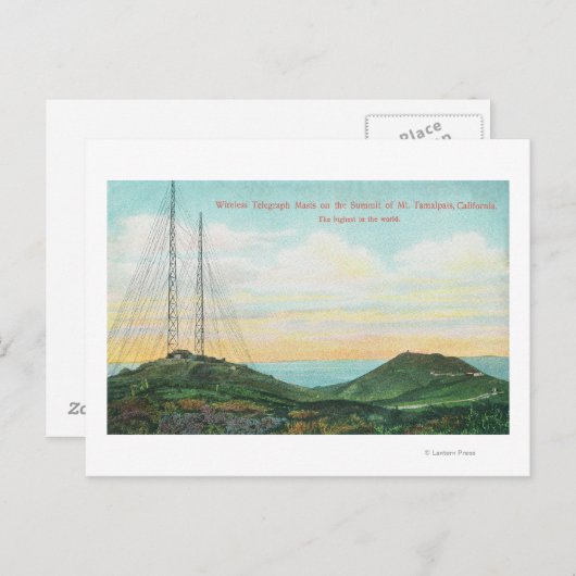 Uitzicht van de Draadloze Towers van de Telegraph Briefkaart (Voorkant / Achterkant)