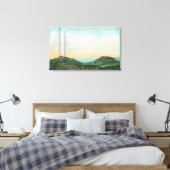 Uitzicht van de Draadloze Towers van de Telegraph Canvas Afdruk (Insitu (Slaapkamer))