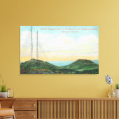 Uitzicht van de Draadloze Towers van de Telegraph Canvas Afdruk (Insitu (Woonkamer))