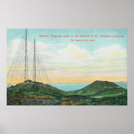 Uitzicht van de Draadloze Towers van de Telegraph Poster (Voorkant)
