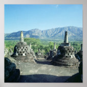 Uitzicht van de drie cirkelvormige terrassen poster (Voorkant)