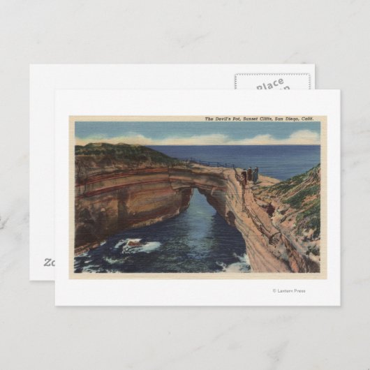Uitzicht van de Duivel Pot & The Sunset Cliffs Briefkaart (Voorkant / Achterkant)
