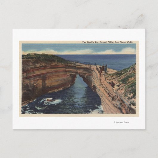 Uitzicht van de Duivel Pot & The Sunset Cliffs Briefkaart (Voorkant)