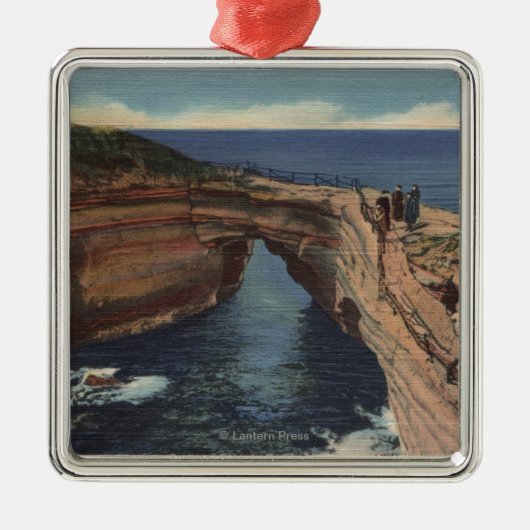 Uitzicht van de Duivel Pot & The Sunset Cliffs Metalen Ornament (Voorkant)