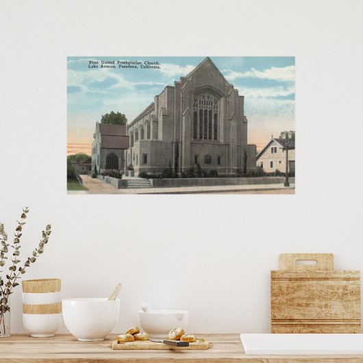 Uitzicht van de eerste Amerikaanse presbyteriaanse Poster (Keuken)