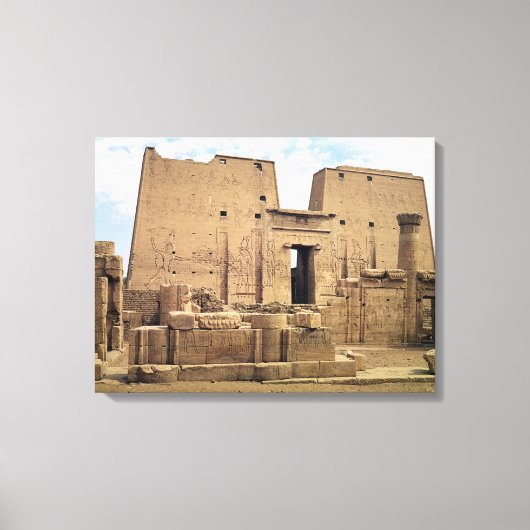 Uitzicht van de eerste pylon van de tempel van Hor Canvas Afdruk (Voorkant)