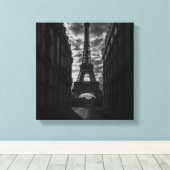 Uitzicht van de Eiffeltoren in het monochroom Pari Canvas Afdruk (Insitu (Houten vloer))