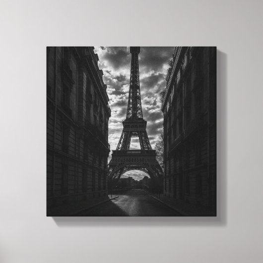 Uitzicht van de Eiffeltoren in het monochroom Pari Canvas Afdruk (Voorkant)