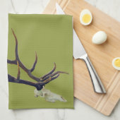 Uitzicht van de elandschedel theedoek (Quarter Fold)