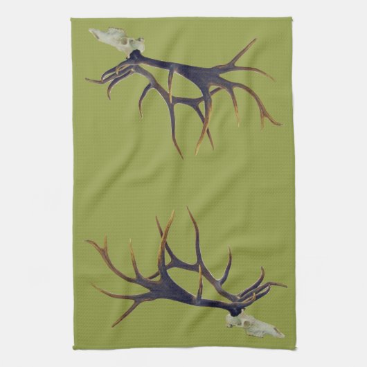 Uitzicht van de elandschedel theedoek (Verticaal)