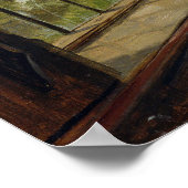 Uitzicht van de Elbe door een raam, 1838 Poster (Hoek)