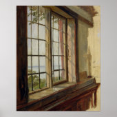 Uitzicht van de Elbe door een raam, 1838 Poster (Voorkant)