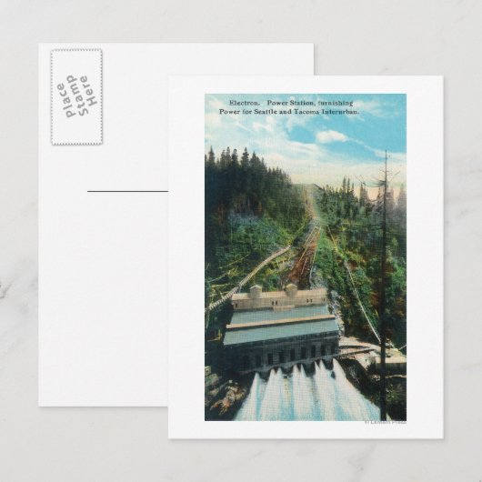 Uitzicht van de elektrische centrale briefkaart (Voorkant / Achterkant)