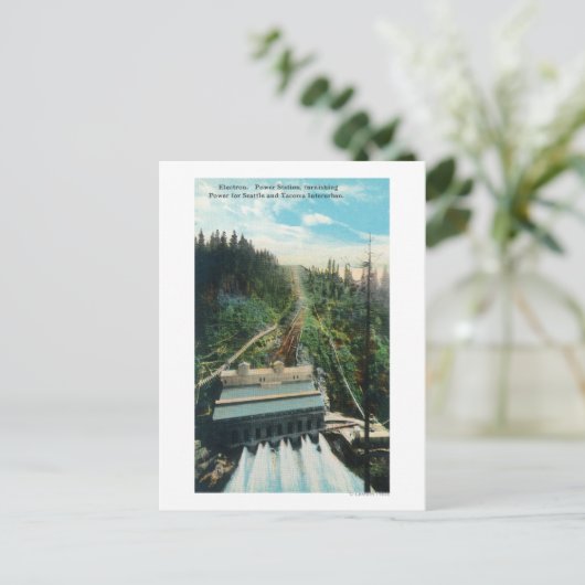 Uitzicht van de elektrische centrale briefkaart (Staand voorkant)