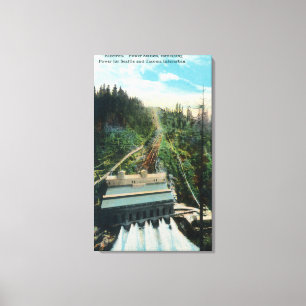 Uitzicht van de elektrische centrale canvas afdruk