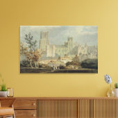 Uitzicht van de Ely Cathedraal (potlood & m/c op p Canvas Afdruk (Insitu (Woonkamer))