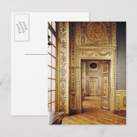 Uitzicht van de enfilade, 1650-58 briefkaart (Voorkant / Achterkant)