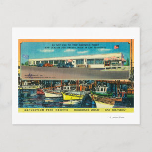 Uitzicht van de expositie viskweek briefkaart