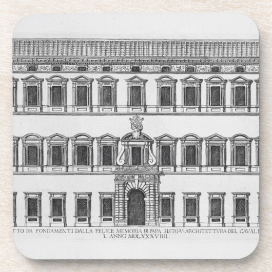 Uitzicht van de façade van het Lateraans paleis, R Bier Onderzetter (Voorkant)