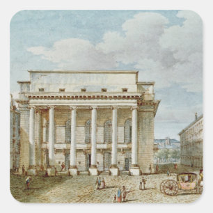 Uitzicht van de façade van het theater Italien Vierkante Sticker