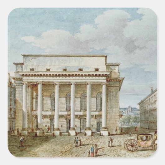 Uitzicht van de façade van het theater Italien Vierkante Sticker (Voorkant)