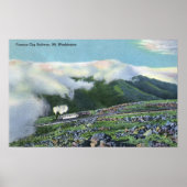 Uitzicht van de fameuze Cog-spoorweg Poster (Voorkant)