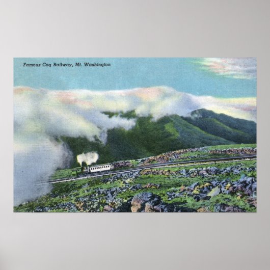Uitzicht van de fameuze Cog-spoorweg Poster (Voorkant)