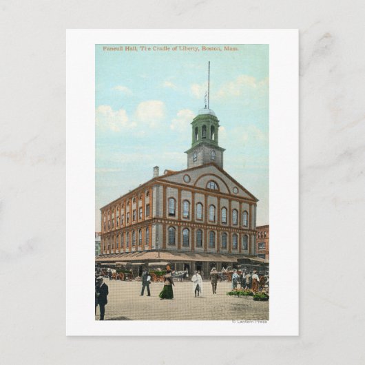 Uitzicht van de Faneuil Hall Briefkaart (Voorkant)