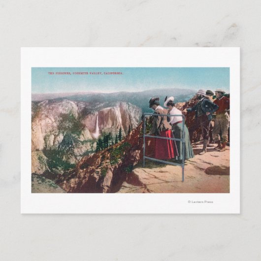 Uitzicht van de Fissures en Yosemite Valley Briefkaart (Voorkant)