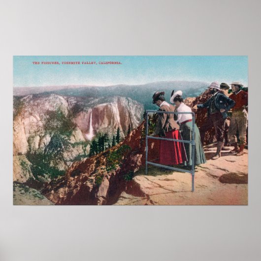 Uitzicht van de Fissures en Yosemite Valley Poster (Voorkant)