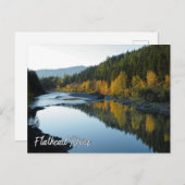 Uitzicht van de flathead met bergen en Herfst bome Briefkaart (Voorkant / Achterkant)