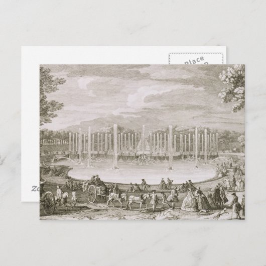Uitzicht van de fontein Neptune, Versailles (engra Briefkaart (Voorkant / Achterkant)