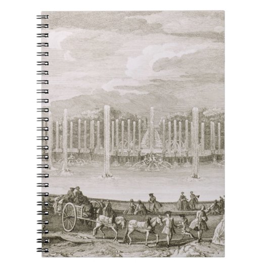 Uitzicht van de fontein Neptune, Versailles (engra Notitieboek (Voorkant)
