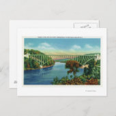 Uitzicht van de Franse King Bridge over Connecticu Briefkaart (Voorkant / Achterkant)
