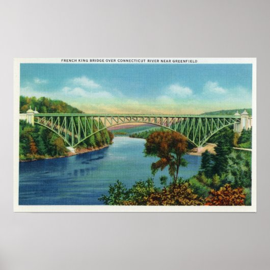 Uitzicht van de Franse King Bridge over Connecticu Poster (Voorkant)