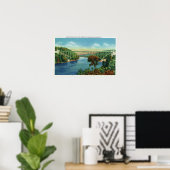 Uitzicht van de Franse King Bridge over Connecticu Poster (Thuiskantoor)